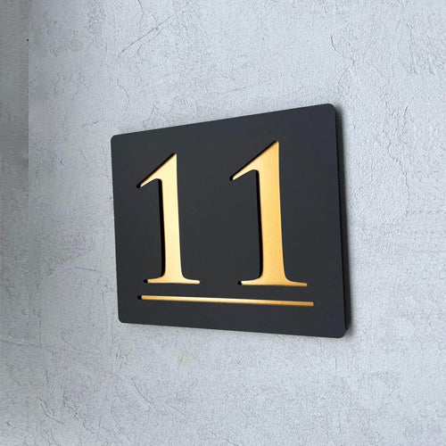 Basic Serisi Mat Siyah Kapı Numarası (Bronz)